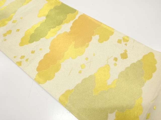 アンティーク　雲に箔散らし模様織り出し袋帯（材料）